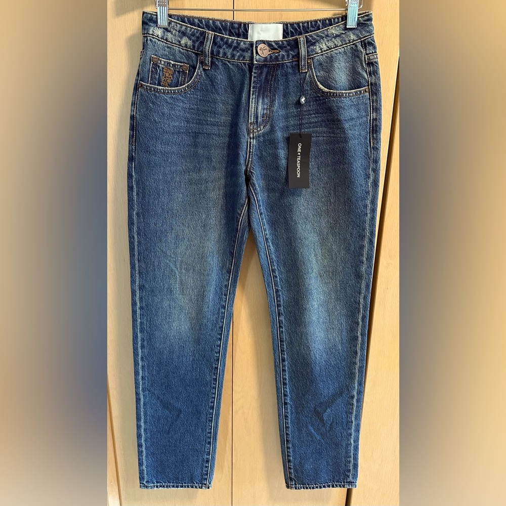 One Teaspoon Truckers Gritty Blue Low-Waist Straight Leg Jeans - NWT - Picture 4 of 9